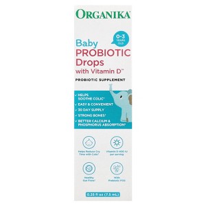 Organika Baby Probiotic Drops with Vitamin D™, 0-3 Years, 0.25 fl oz (7.5 ml) - 1 of 4
