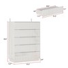 FUFU&GAGA White Wood 5 Drawer Chest Bedroom Dresser With Light High-gloss Dresser - 4 of 4