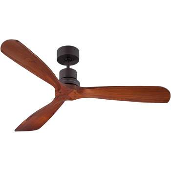52" Casa Vieja Delta-Wing DC Rustic Farmhouse Indoor Outdoor Ceiling Fan with Remote Control Oil Rubbed Bronze Walnut Wood Damp Rated for Patio