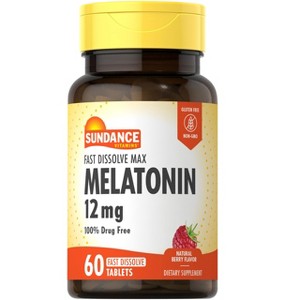 Sundance Melatonin 12mg | 60 Fast Dissolve Tablets | Natural Berry Flavor - 1 of 4