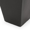 Kumasinova 13" Tapered Outdoor Planter,Modern Lightweight Cast Stone Pot for Patio,Garden,Balcony Decor,Black - 4 of 4