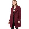 Allegra K Women's Notched Lapel Double Breasted Long Trench Coat - 3 of 4