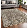 Ivory Gray And Brown Wool Geometric Hand Knotted Area Rug With Fringe - 2 of 4