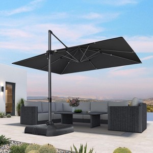 PURPLE LEAF 10' X 13' Patio Umbrella Outdoor Cantilever Rectangle Umbrella Aluminum Umbrella with 360-degree Rotation for Garden Pool Patio - 1 of 4