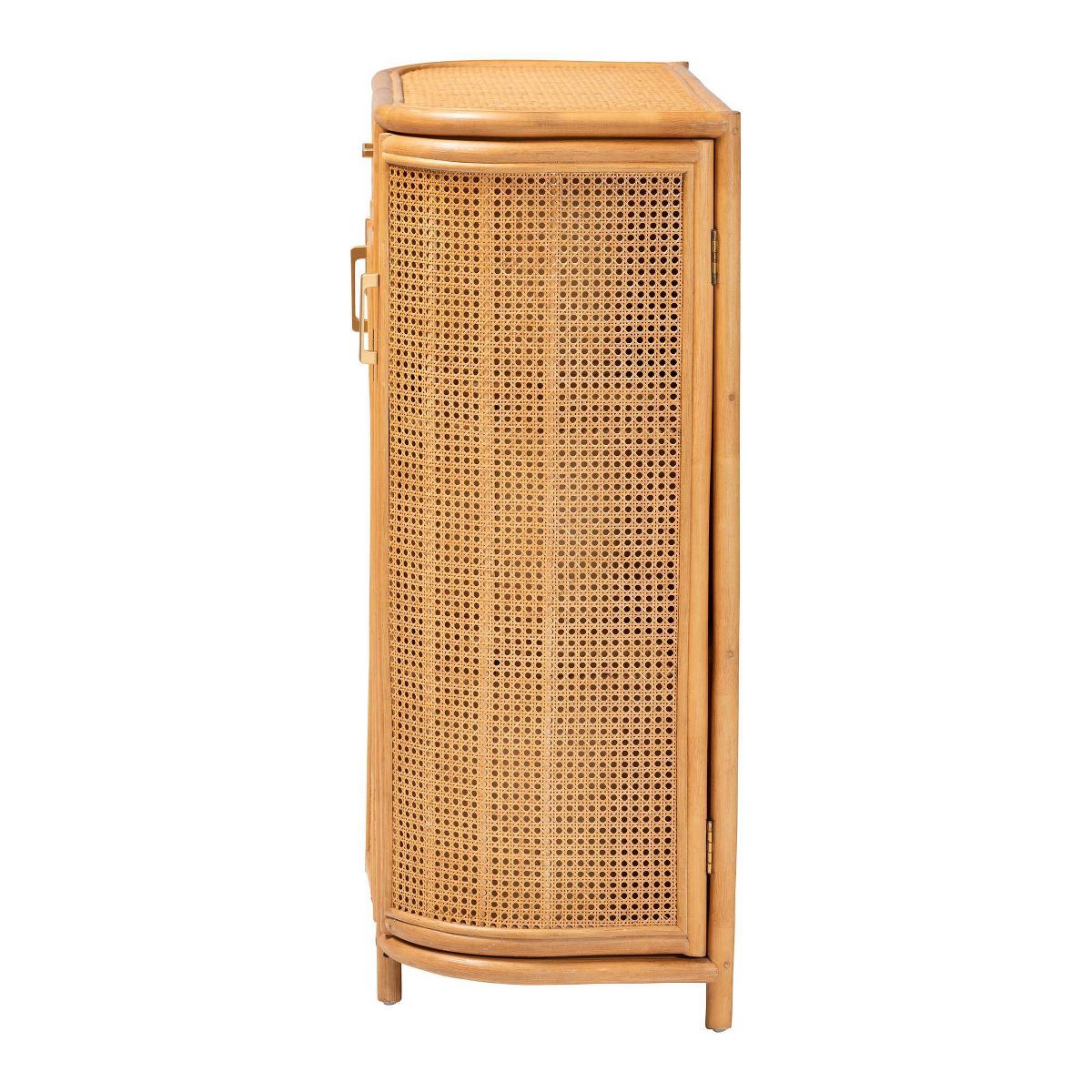bali & pari Mckenna Natural Rattan Storage Cabinet Light Honey/Gold - thumbnail 4