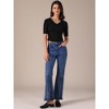 INSPIRE CHIC Women's V Neck Short Sleeve Stretchy Ruched Basic Casual Cropped Tops - 3 of 4