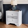 CLIHOME Contemporary Bedroom Storage Cabinet Nightstand with Silver Accents and Hidden Jewelry Drawer - 2 of 4