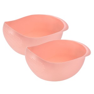 Unique Bargains Home Kitchen Rice Washing Filter Strainer Basket Colander 2 Pcs - 1 of 3