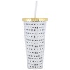 Bride White Black Polka Dot 24 ounce Acrylic Straw Tumbler with Gold Tone Lid - 2 of 4