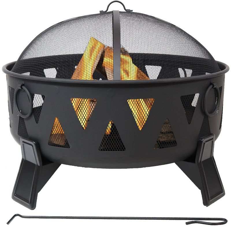 Sunndyaze Outdoor Steel Fire Pit Nordic Inspired, 34-Inch, 1 of 12