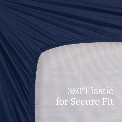 Skyzone Queen 4-Piece Navy Blue Bedding Set - Ultra-Soft Brushed Microfiber, Deep Pocket, Fade & Navy Blue 90" x 102" — фото 6