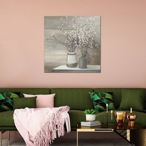 iCanvas Willow Still Life Gray Pots Crop by Julia Purinton Canvas Print Wall Art - 1 of 3