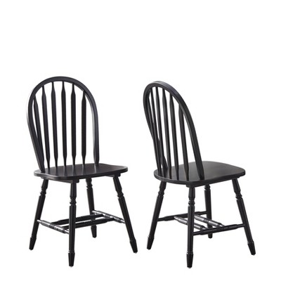 Matte Black Rubberwood Farmhouse Dining Set with 4 Chairs