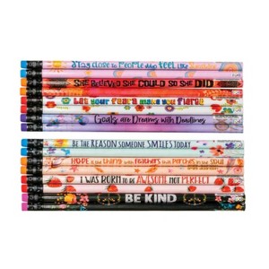 Inspirational Quote Pencils (16 Pack) - #2 HB Lead, Motivational Sayings for Students - 1 of 1