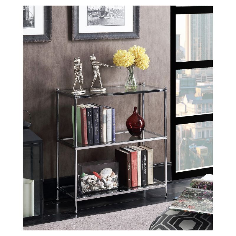 30.25&#34; Royal Crest 3 Tier Bookcase Chrome  - Breighton Home, 4 of 9