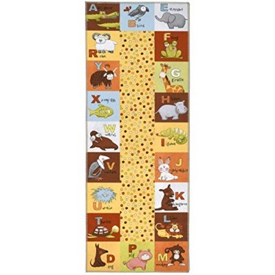 Homefires Alphabet Animals Indoor Rug Only – Bright, Educational Accent Rug for Kids Rooms, Classrooms, or Nurseries – Durable & Washable