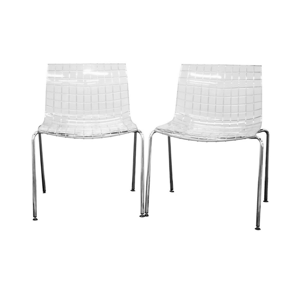 UPC 878445009830 product image for Set of 2 Obbligato Transparent Acrylic Accent Chairs Clear - Baxton Studio | upcitemdb.com