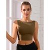 Allegra K Women's Built-In Bra Backless Fitness Workout Tank Tops - 4 of 4