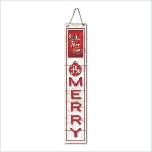 Courtside Market Santa Stop Here 7x40 Hanging Artboard with Twine - 1 of 2