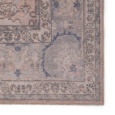 Serene Blue Medallion 9' x 12' Easy-Care Synthetic Area Rug