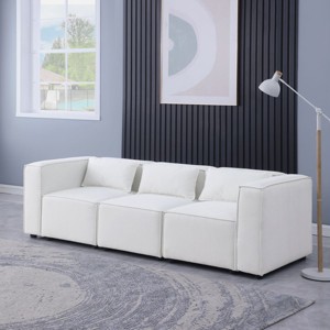 3 Seater Modular Sofa Couch with Chenille Fabric, U Shaped Sectional Sofa with Movable Ottoman, Modern Modular Sofa for Living Room or Apartment-Koiai - 1 of 4