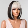 Jessie's Wig 10 Inch Short Bob Wig With Bangs Synthetic Hair Black With Platmium Blonde 1 Pc/Pack - 2 of 4