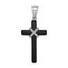 Black Bow Jewelry Rhodium-Plated Sterling Silver & Black Onyx Cross Pendant, 16 x 37mm - 3 of 4