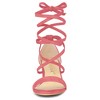 Allegra K Women's Solid Open Toe Lace Up Padded Insole Mid Chunky Heeled Sandals - 2 of 4