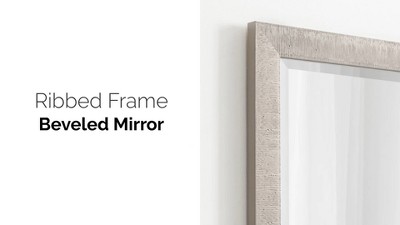 Reyna 18x24 Black Ribbed Rectangle Wall Mirror