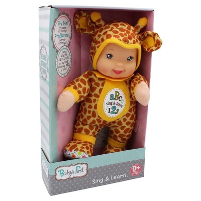 Goldberger Doll baby's First Sing & Learn Giraffe Bi-Lingual (English/Spanish)