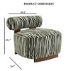 Sapphtopaz Zebra Strips Accent Chair with Cylindrical Back Chenille Upholstered Cozy Chair with Wood Frame Cute Chair for Living Room, Bedroom - 4 of 4