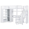 TIRAMISUBEST Metal Twin/Full Size Loft Bed With Bulit-in Desk, USB Ports and Wardrobe, Metal Loft Bedframe with Stepped Stairs & 5-layer Storage Shelf - 4 of 4