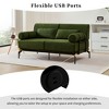 Jump Into Fun 59" Modern Loveseat Sofa with Flexible USB Ports，Unique Cylindrical Armrests Chenille Fabric Upholstery for Living Room - 4 of 4