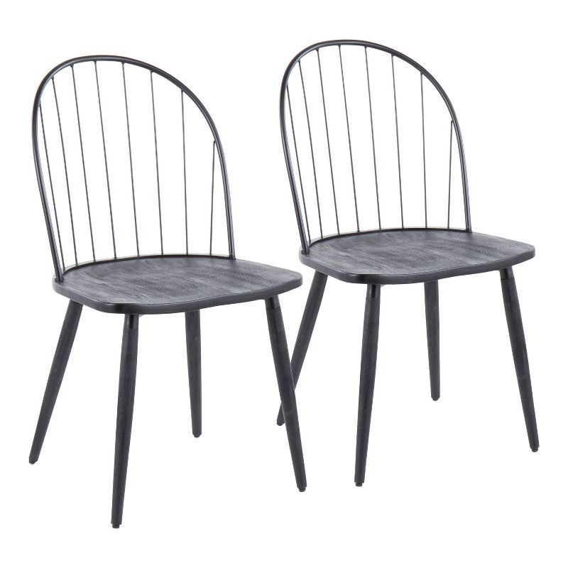 Set of 2 Riley Industrial Dining Chairs - LumiSource , 1 of 12