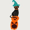 Junior's Design By Humans Halloween Pumpkins and Witch Cat By famenxt T-Shirt - 2 of 3