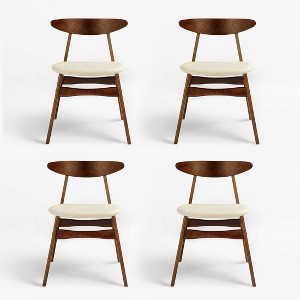 WestinTrends Mid Century Modern Solid Wood Upholstered Dining Side Chair (Set of 4) - 1 of 4