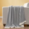Snuggle Sac Reversible Knit Throw Blanket Soft Ribbed Textured Blanket for All Seasons - 4 of 4