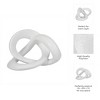 Glam Resin Decorative Knot Sculpture - Modern Accent for Home, Office, Bedroom & Living Room - Stylish Abstract Tabletop Art Piece - 7" White - 3 of 4