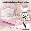 NicBex Twin/Full/Queen Upholstered Platform Bed Frame with LED Lights,Princess Bed Frame with Crown Headboard for Girls,Easy Assembly,Noise-Free - 3 of 4