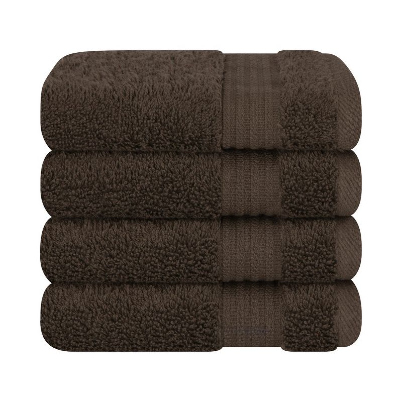 American Soft Linen Bekos 4 Pack Washcloth Set, 100% Cotton Washcloth Hand Face Towels for Bathroom and Kitchen, 5 of 7