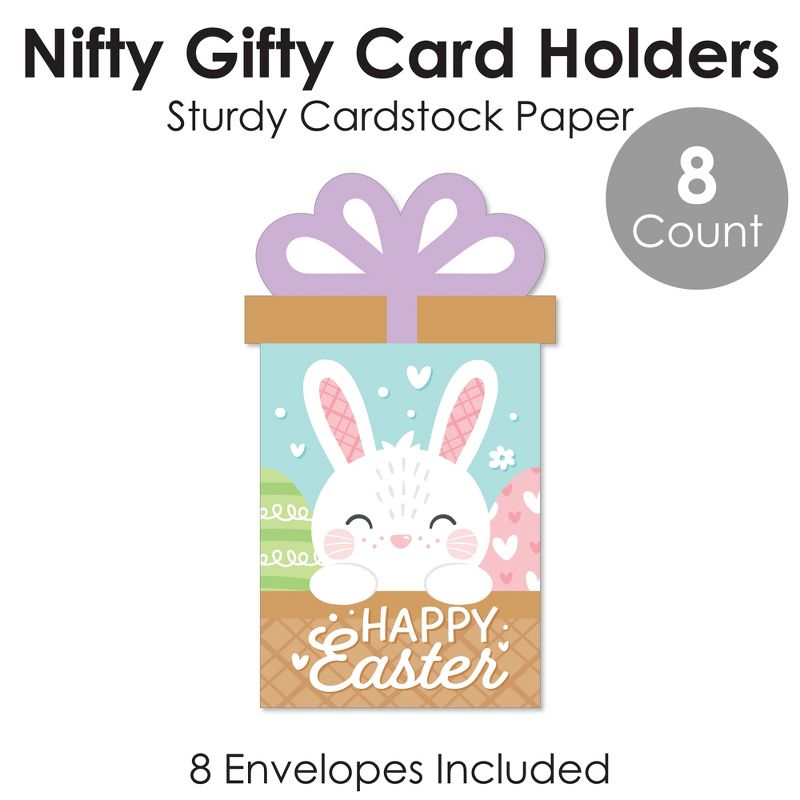 Big Dot of Happiness Spring Easter Bunny - Happy Easter Party Money and Gift Card Sleeves - Nifty Gifty Card Holders - Set of 8, 5 of 9