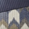 3 Piece Printed Cotton Quilt Set Navy Full/Queen - 3 of 4