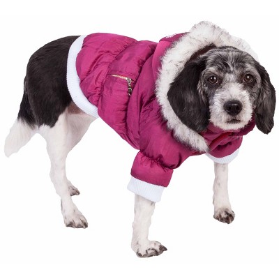 Pet Life Metallic Fashion Dog and Cat Parka Coat - Pink