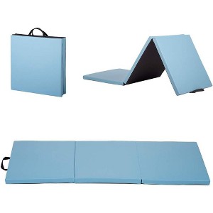FDW Yoga Arts Mat Gymnastics Mat Wrestling Mat Tumbling Mat Gym Mat Folding Gymnastic Mat hick PU Leather Exercise Mat - 1 of 4