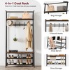Coat Rack, Hall Tree with Shoe Bench, Entryway Bench with Coat Rack, 4-in-1, with Hooks, a Hanging Rod, Multifunctional Hallway Organizer - 4 of 4