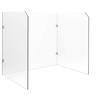 Monoprice Clear Acrylic Protective Shield Desk Barrier 27.6in x 19.7in x 25.6in, Protection Against Coughing, Sneezing, Respiratory Droplets