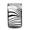 Slickblue Women's Stainless Steel Ring with White Epoxy, IP Black Plating, Size 9 - 4 of 4