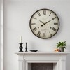 FONTOI 20 Inch Wall Clocks Round Antique Roman Numeral Timepiece Decorative Living Room Hanging Clock, Home Decor, Brown, 20"*20"*1.75" - 2 of 4