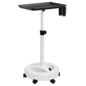 Saloniture Rolling Salon Aluminum Instrument Tray - Portable Hair Stylist Trolley with Accessory Caddy and Mat - 1 of 4