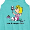 Girls' - Peanuts - Yes I Am Perfect Sally Graphic Sleeveless Aline Dress - 2 of 4